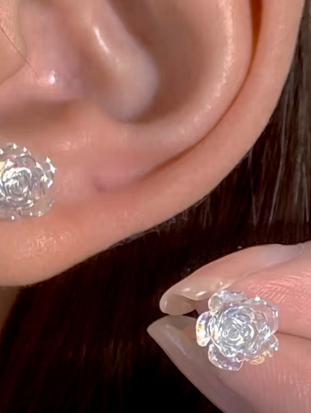 New -Gorgeous -Vintage Inspired Rose Shaped Stud Earrings